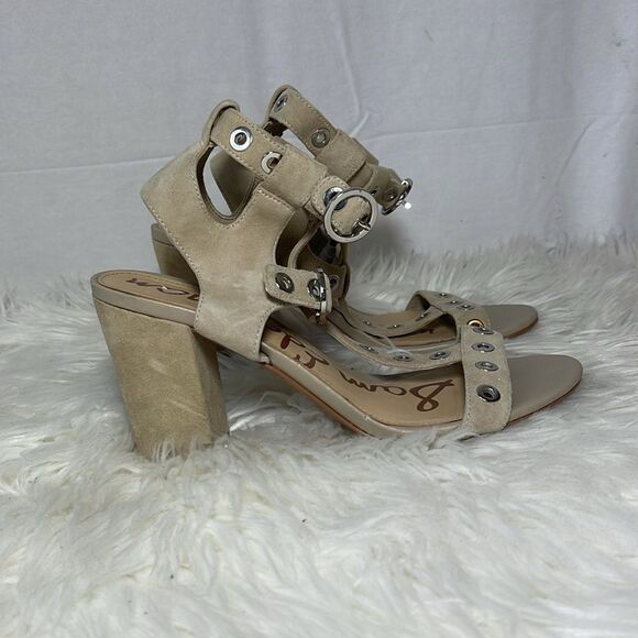 Sam Edelman Eyda Tan Suede Grommet Detailed Strappy Sandals Sz 7.5 - Picture 4 of 8
